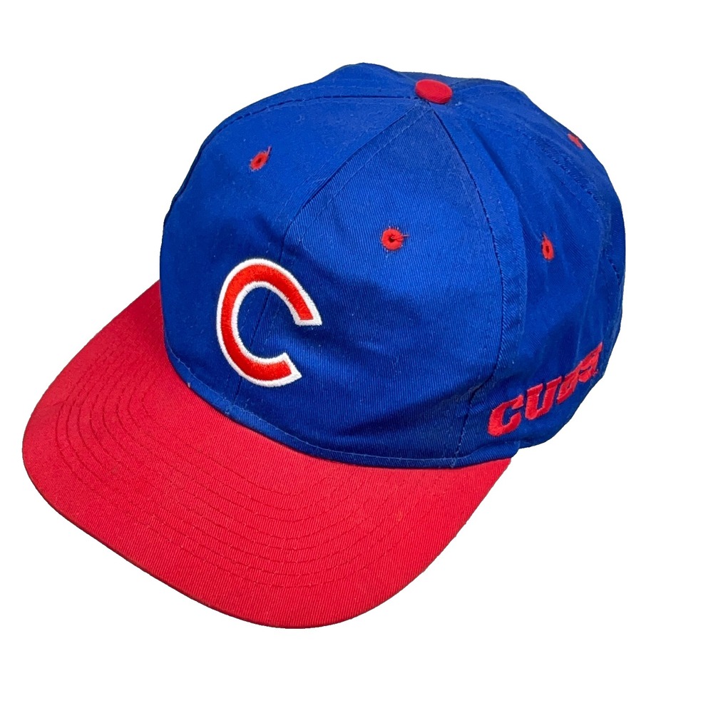 Vintage Chicago Cubs Hat Cap Snapback Blue Red Plain Logo 90s Y2K MLB Baseball G